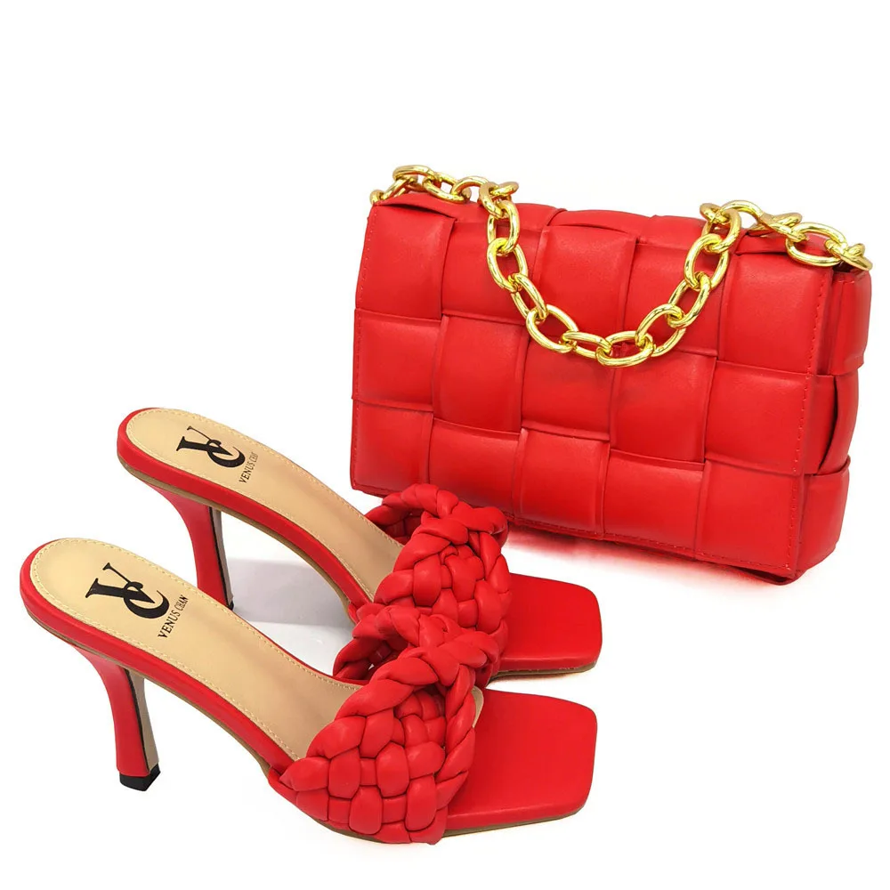

X20324 women high heel shoes and handbag set pumps and bags set for women summer party fashion high heel shoes set