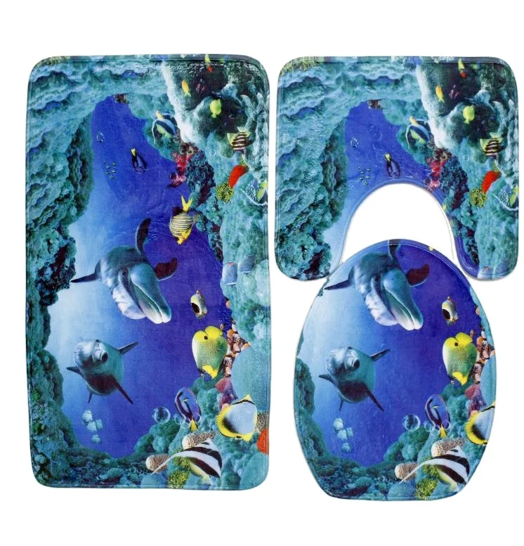 

MZL 3pcs/set Bath Mat Carpet Set Kit Flannel Anti-Slip Kitchen Bathroom Mats Set Carpet Toilet Rug Washable Floor Mat Pad