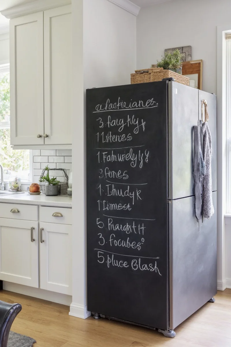 Weekly meal planner on chalkboard