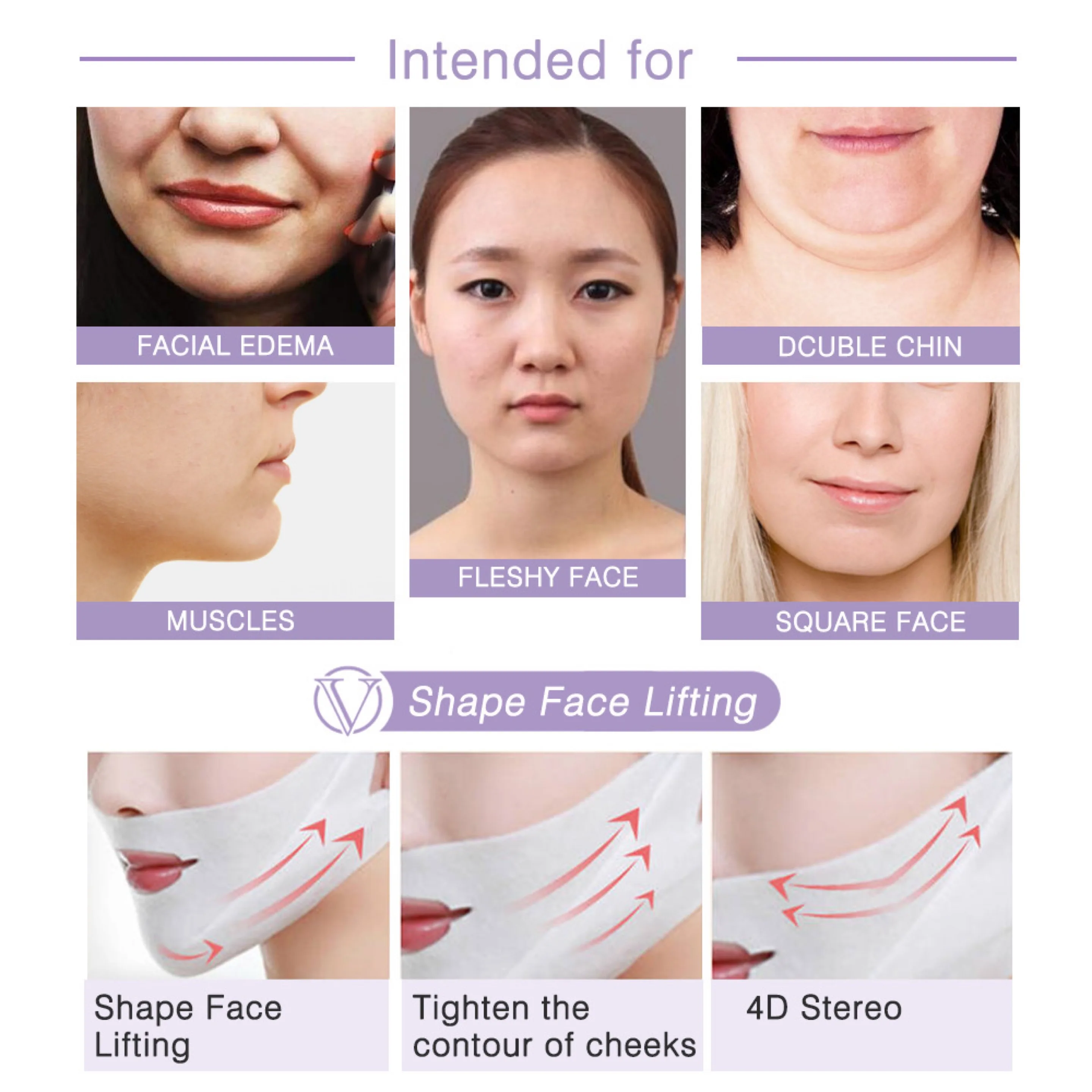 Low Price Beauty Face And Chin Line Up Elaimei Intensive Double V Ined Lifting Patch V Shape