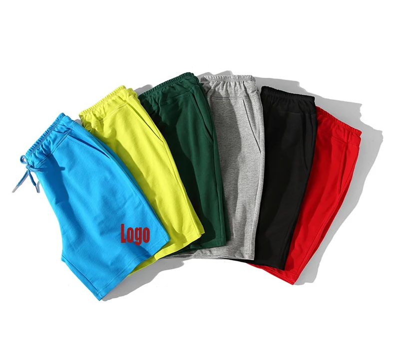 

2021 Summber wholesale Custom your logo men 100 % cotton sports gym running sweat french terry shorts, Any pantone color are available