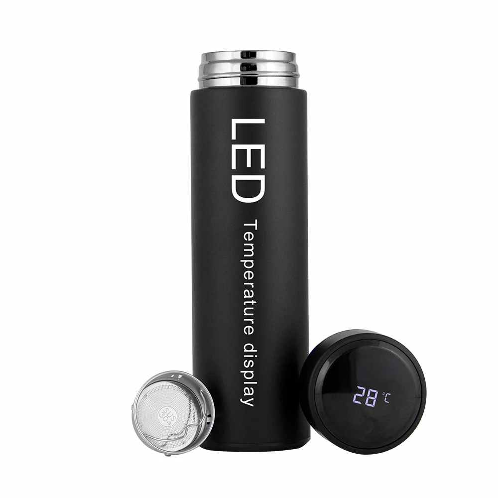 

SUS304 Double Wall Vacuum Insulated flask Stainless Steel Water Bottle With Smart Led Temperature Display