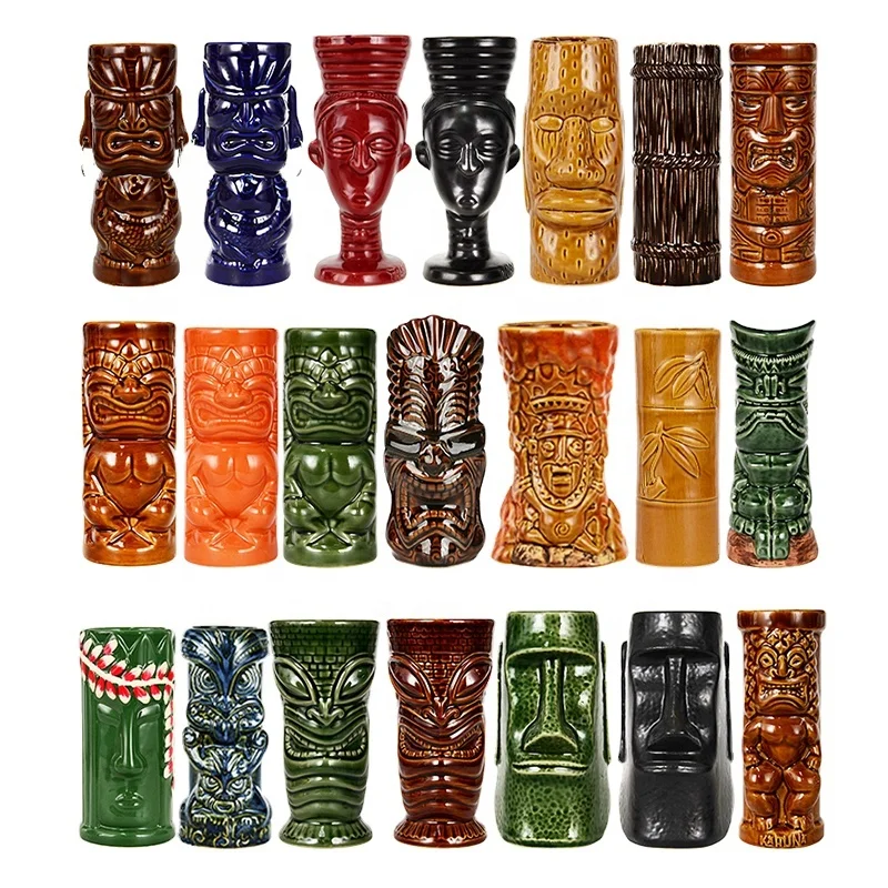 

Ceramic Tiki Mugs Personality Hawaiian Cocktail Cup Creative mugs Creative Porcelain Beer Wine Mug Cup Bar Tool, Customized color