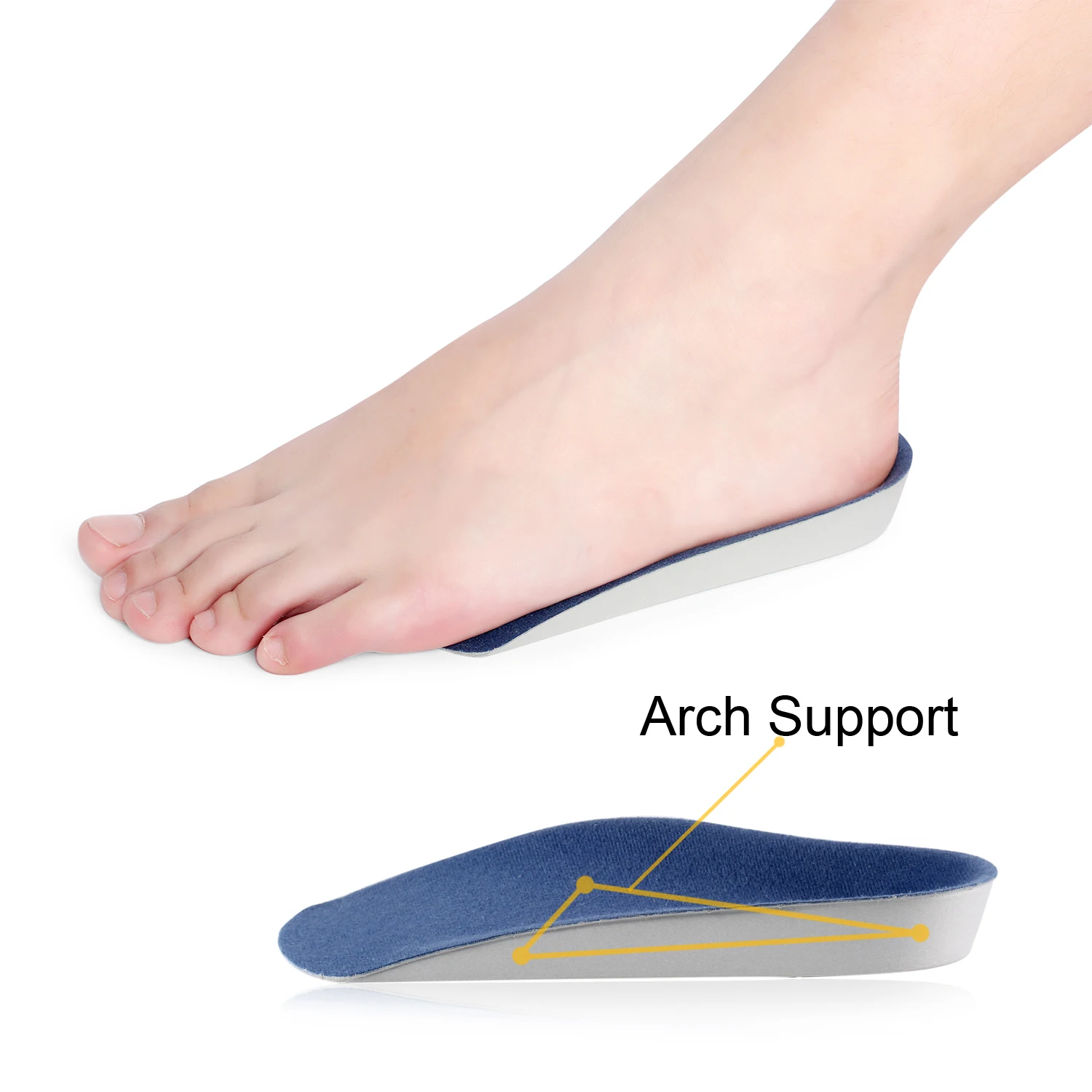 3/4 Orthotic Arch Support Insoles For Plantar Fasciitis Fallen Arches Flat Feet 