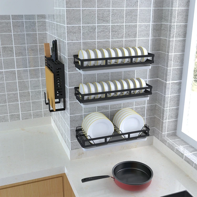 

Wall Mounted Stainless Steel Dish Drying Rack Dish Drainer Plate Rack Dish for Kitchen Organizers