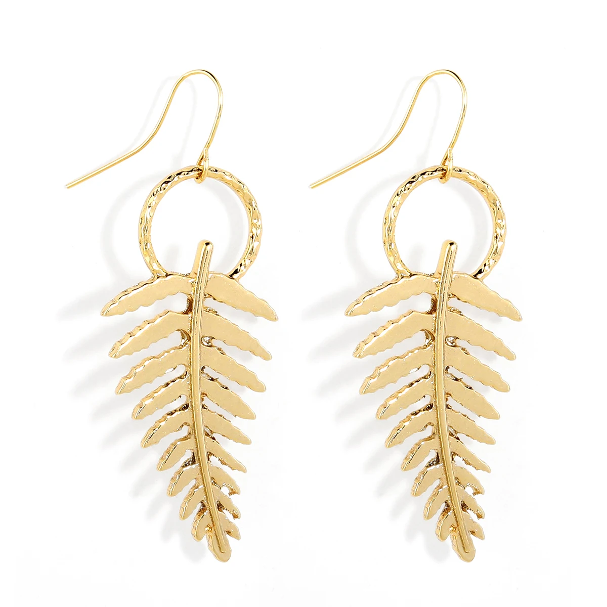 

Fashion cute small leaf earrings samoan brazilian gold plated jewelry 18k earrings