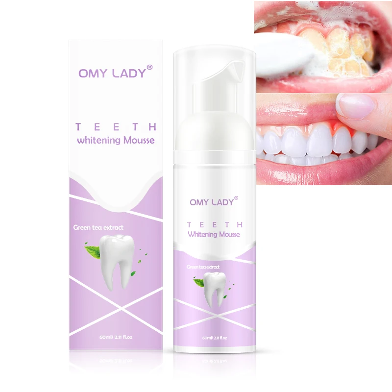 

omy lady 2021 March Expo presents fast shipping teeth whitening strip essence breath freshing mousse, White color