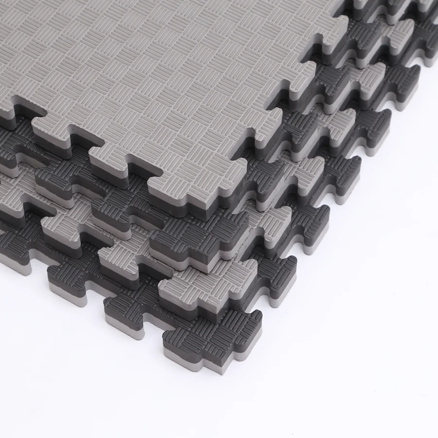 

Black and grey five stripes gym eva foaming mat