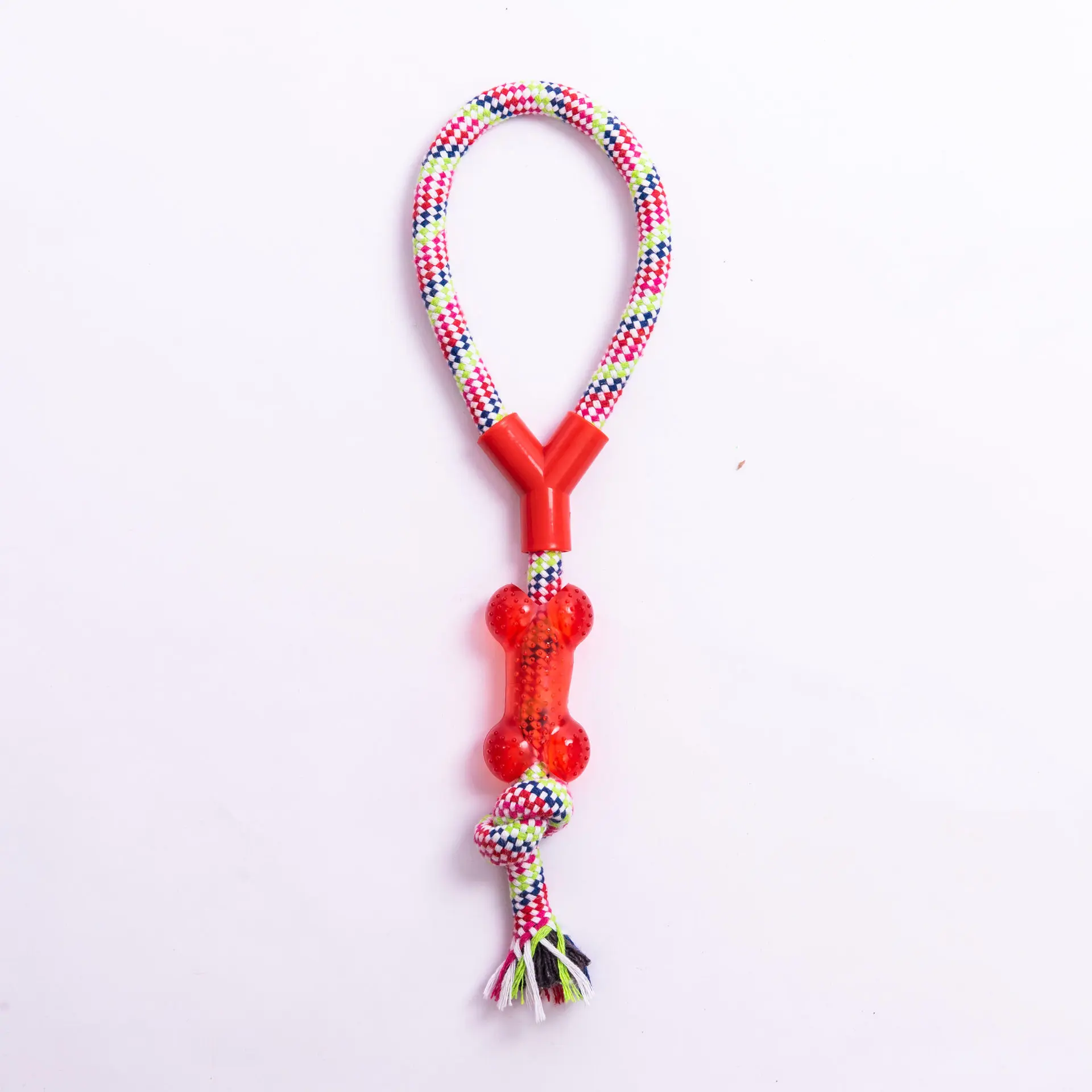 

Pet cotton rope chew toy hand pull plastic bone dog interactive training toy