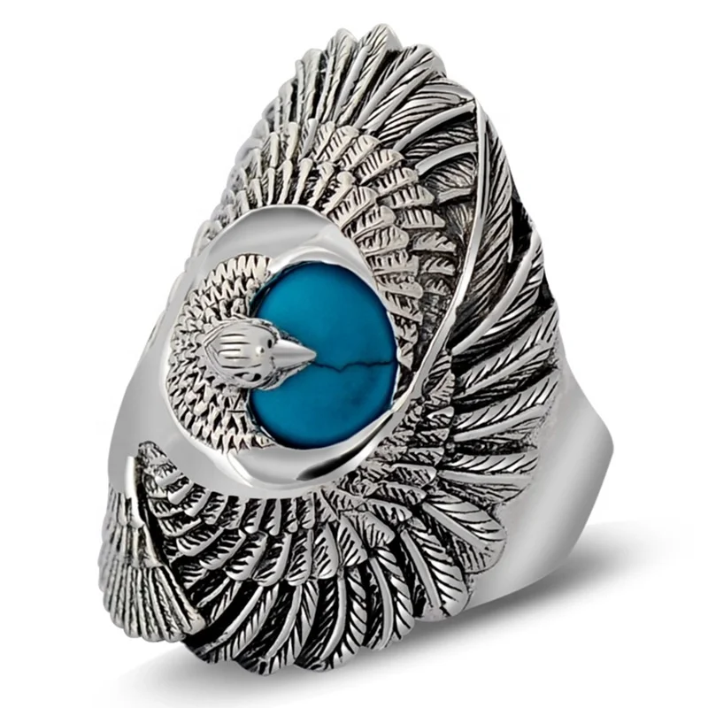 

ADELANTE New Design High Quality Silver 925 Men's Ring with Turquoise Ring Man