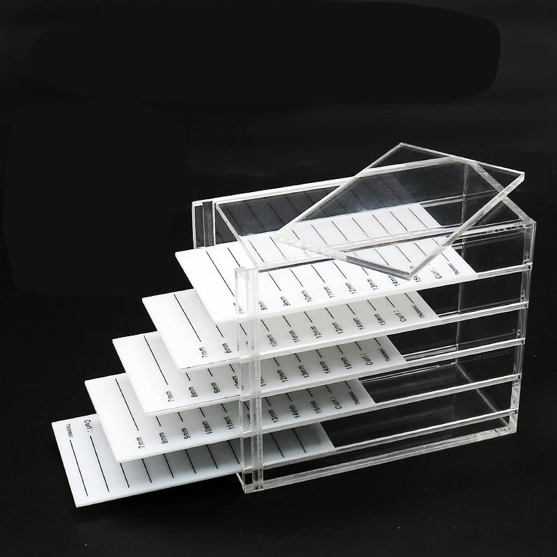 

OEM 5 Layers Acrylic Lash Pallet Eyelash Holder Storage Box Eyelashes Pallet Cases