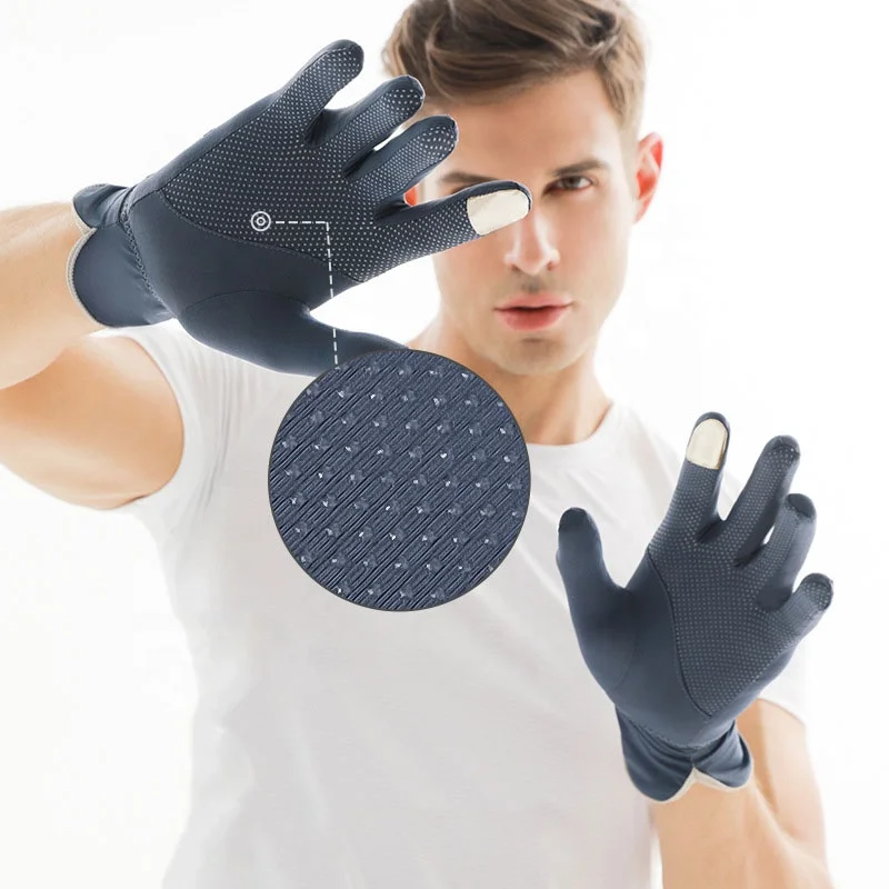

Summer Car Racing Cycling Touch Screen Gloves Outdoor Fishing Hiking Ice Silk Sunscreen Extended Wrist Protection Antiskid Glove, 3 colors available