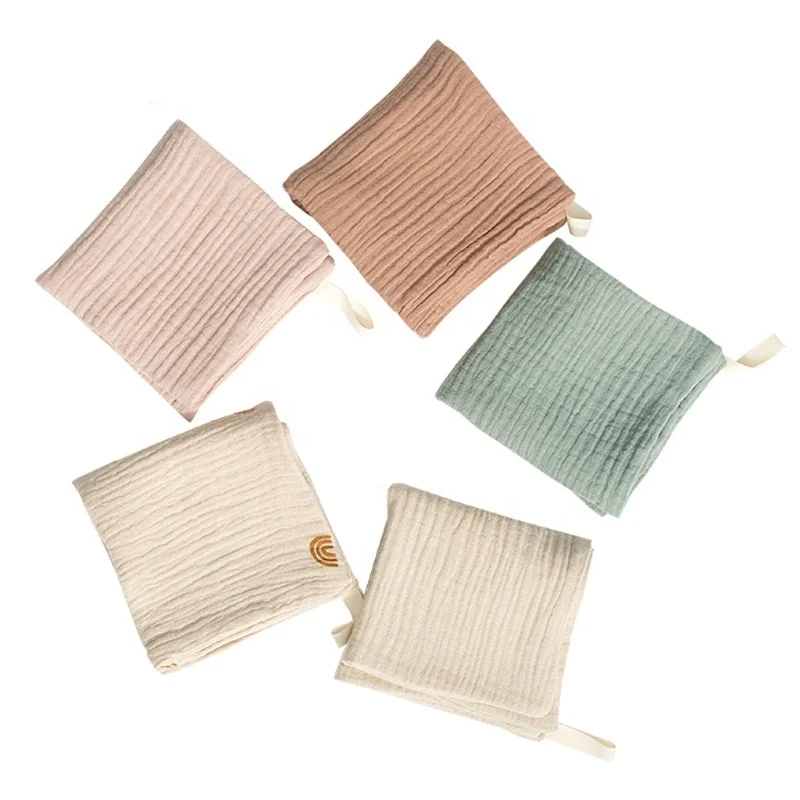 

5 Pcs Absorbent Washable Organic Cotton Gauze Soft Baby Face Cloth Bath Towel Handkerchief Burp Cloth