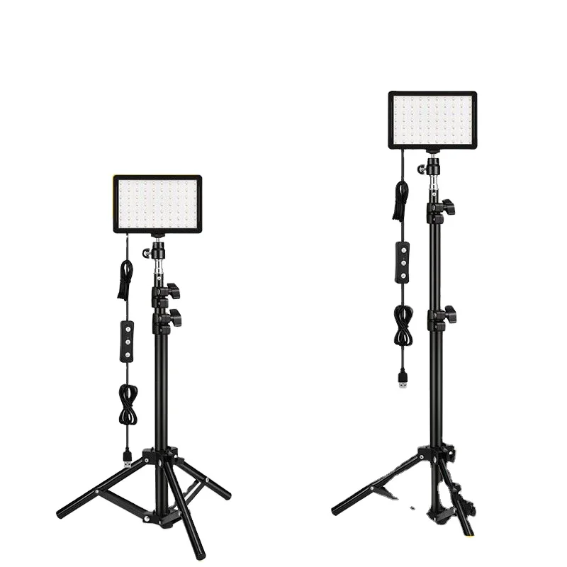 

wholesale 2 packs four color studio selfie led panel light with floor stand for YouTube livestream broadcast video photography