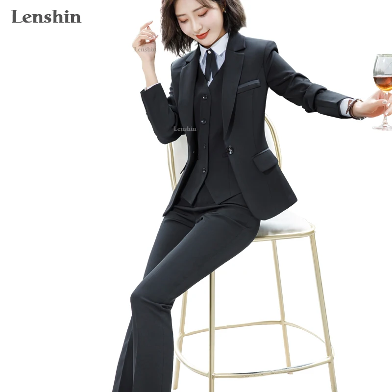 Venta al por mayor traje formal oficina blazer Compre online Blazer Traje de Trabajo Formal para Mujer, 2 Piezas, Manga