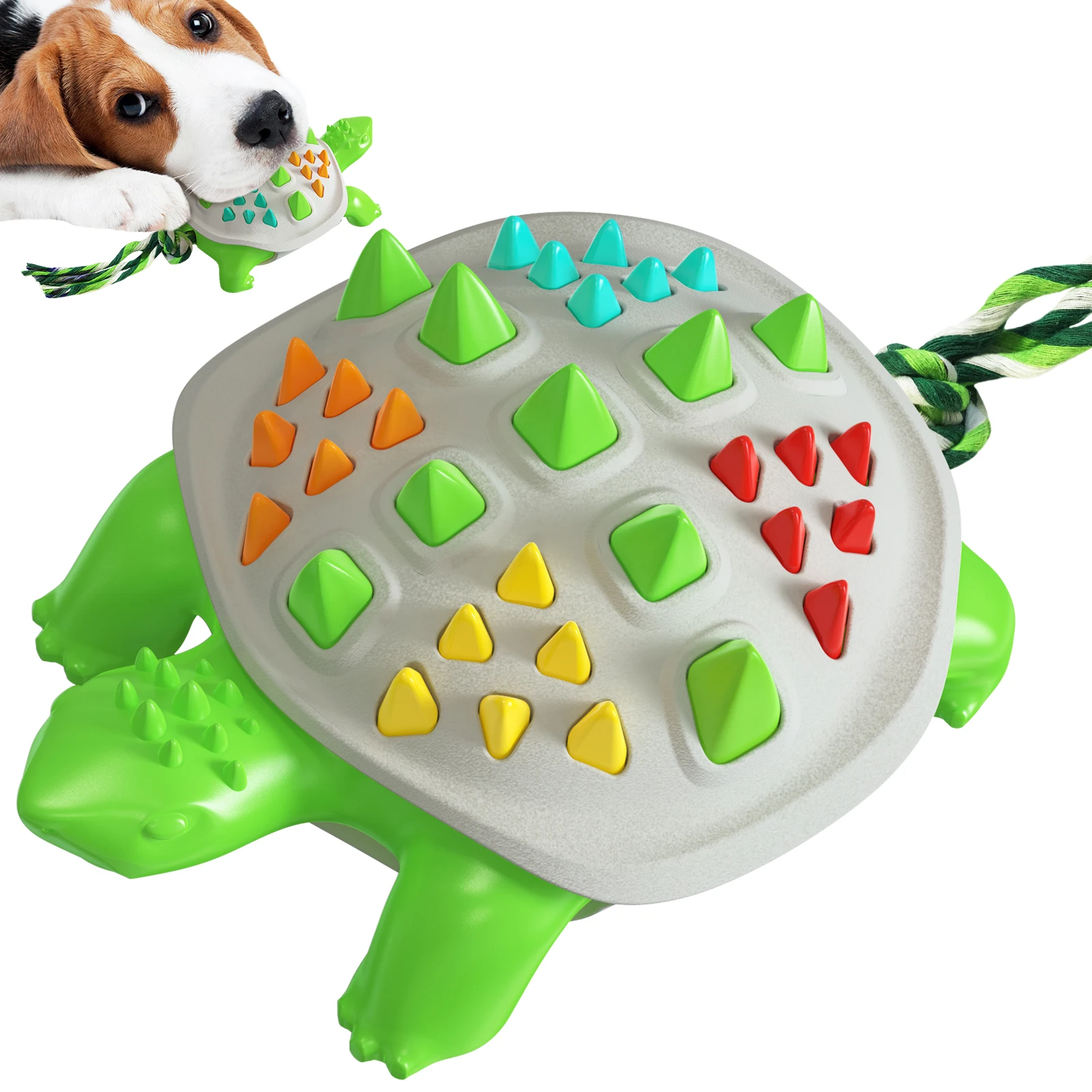 

Pet dog toy colorful turtle / dog bite-resistant and molar interactive products Factory wholesale price supports customization, Gray yellow, gray green