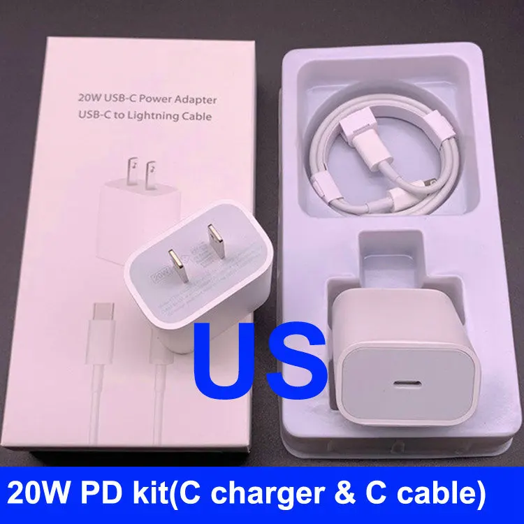 

Original usb c pd 18w 20w charger cable type c fast cable charger pack phone charger with cable set box for apple iphone 11 12 x