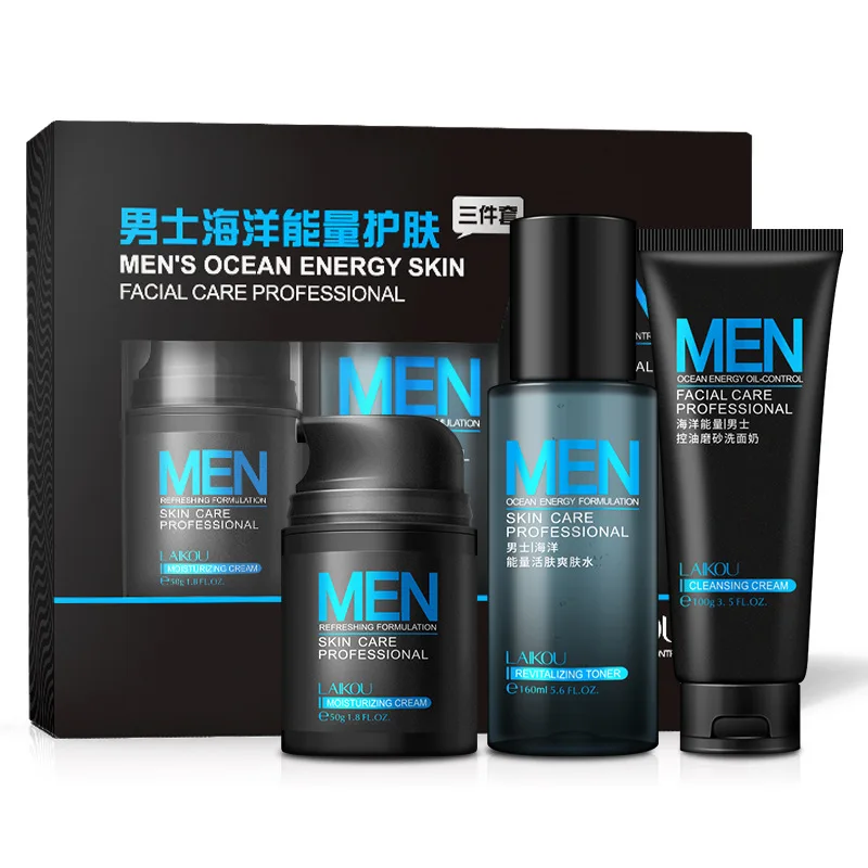 

Men's skin care and facial products in 3-piece box