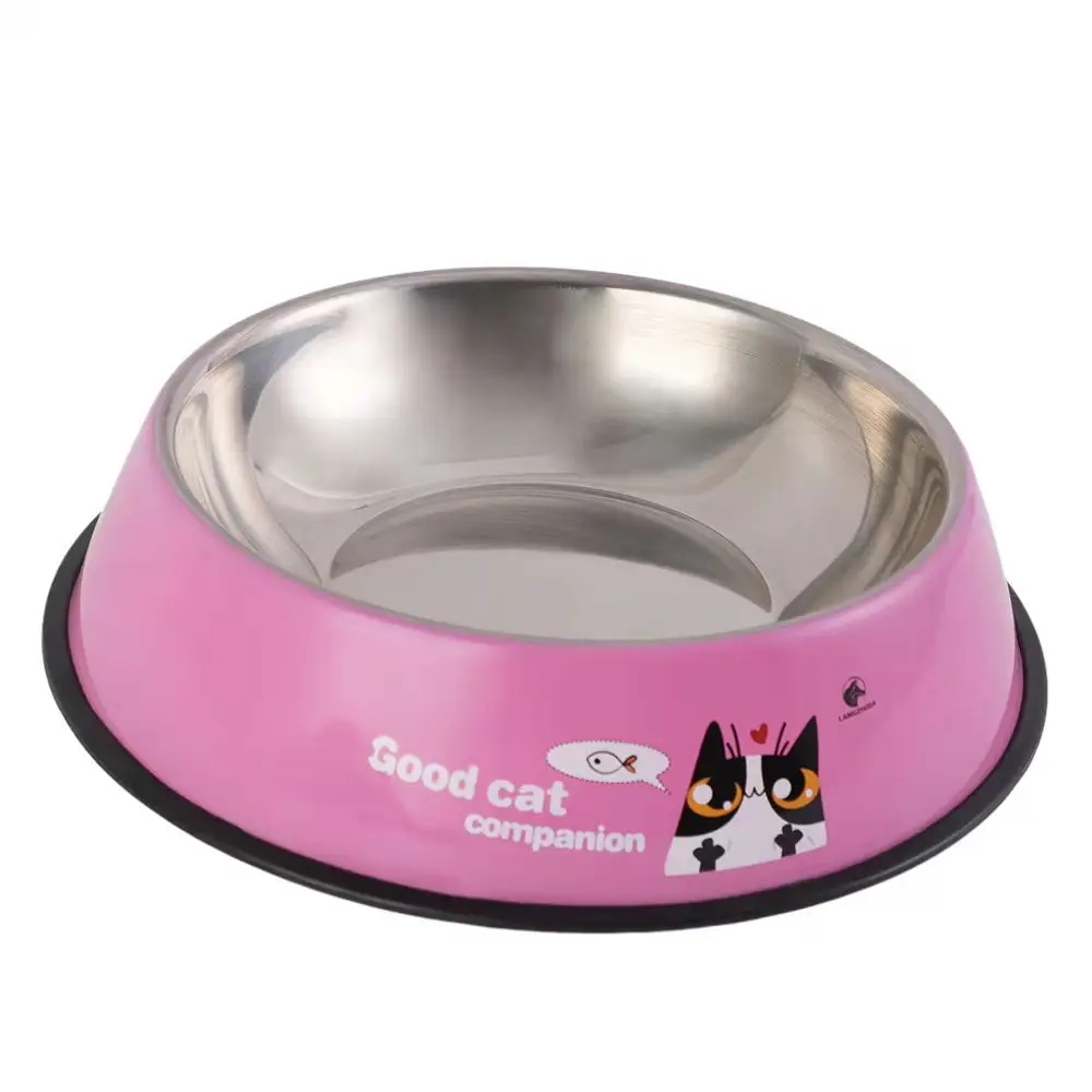 

small pets feeding bowl stainless steel pet bowl feeder easy cleaning, Red,blue,green,pink