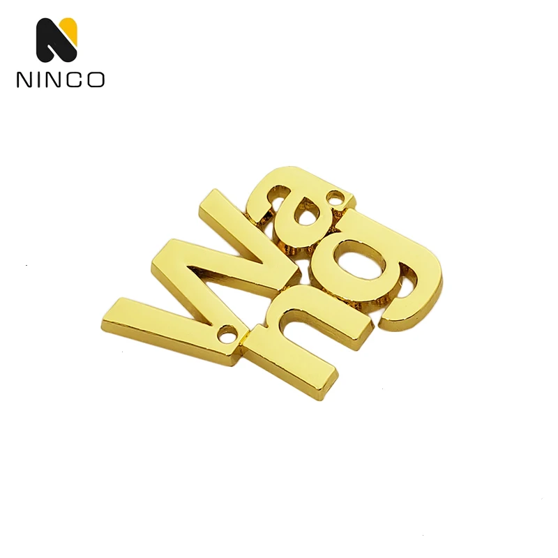 

Stamped Other Garment Bag Accessories Custom Metal Logo Metale 3D Letter Sign and Clothing Metal Brand Name Plate Tag Labels