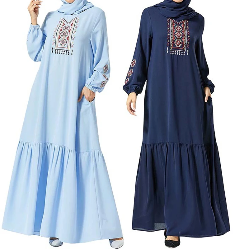 

Fashionable embroidered pocket Abaya dress, Four