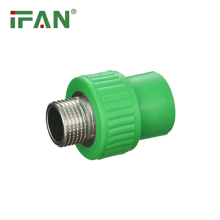 

PN25 Green color Plastic tube fittings ppr fittings names ppr pipe fitting name and sizes Male thread socket coupling