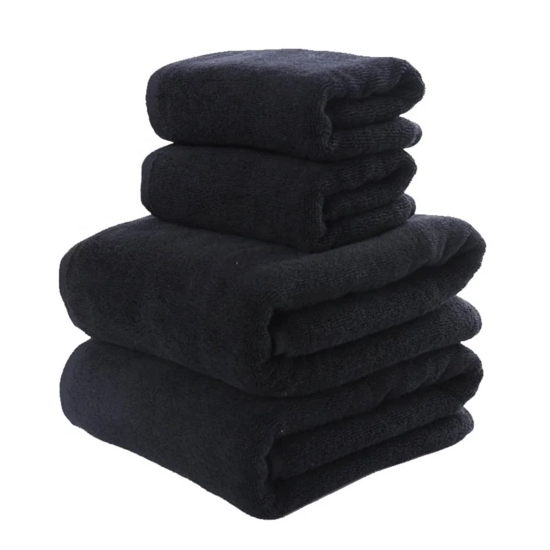 

High end black microfiber salon towels 300gsm microfiber bleach proof black towel