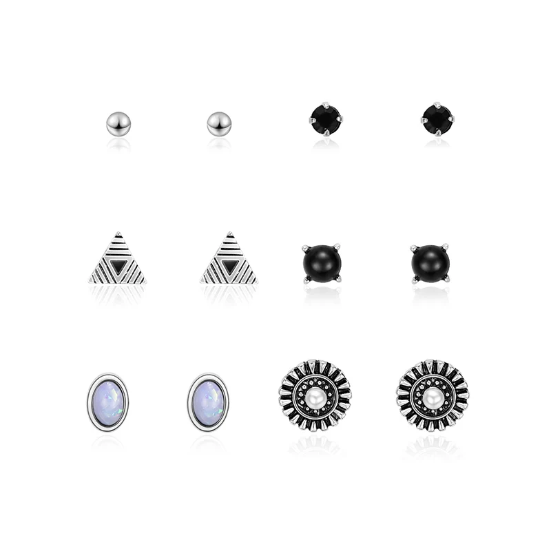 

PUSHI Hot selling women girls simple drop stud earrings for kids multi color studs set earings for sale