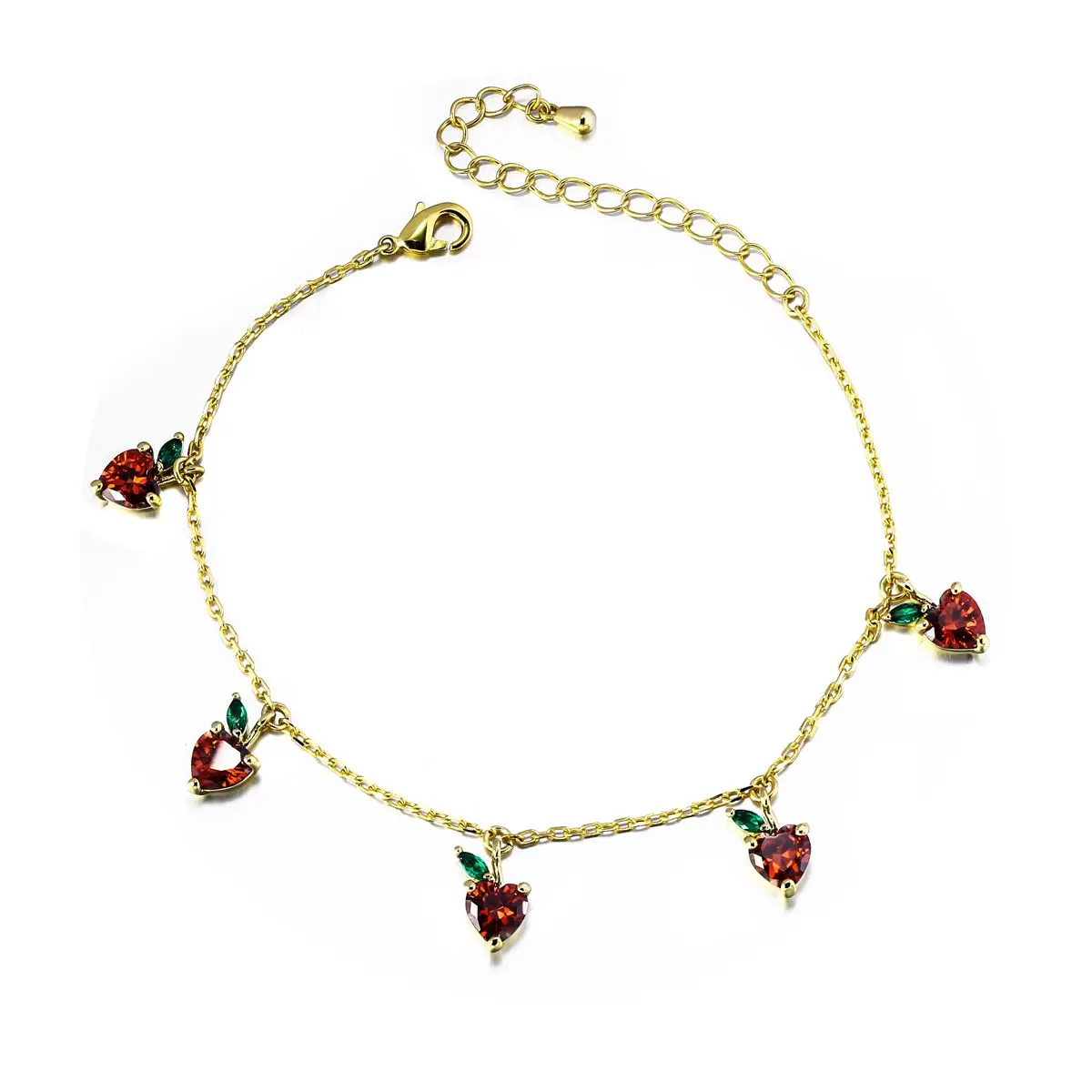 

Cute Fruit bracelet cherry gold plated bracelet, Customized color