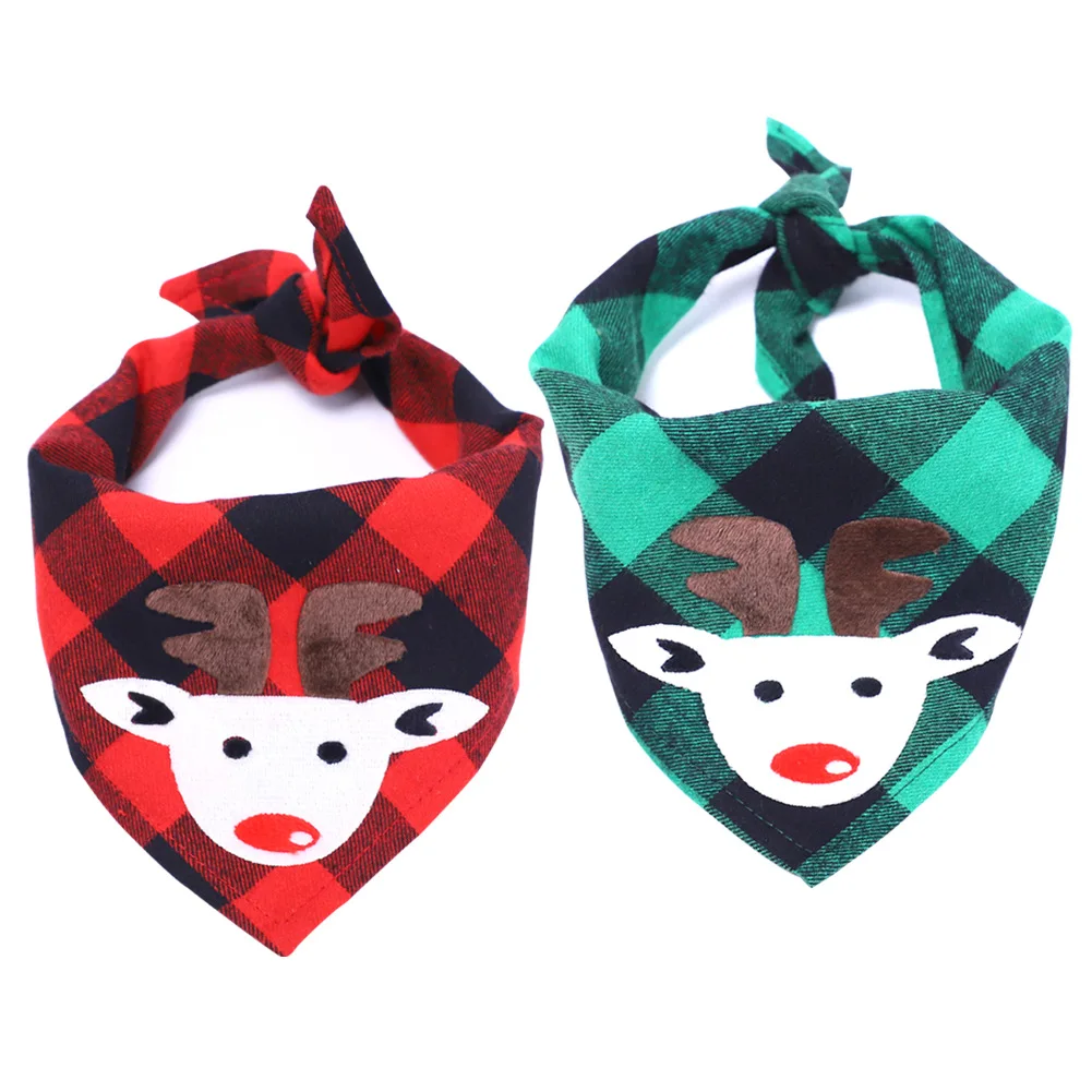 

Wholesale Custom Bibs Pet Bandanas Neckerchief Christmas Triangle Dogs Cats Scarfs