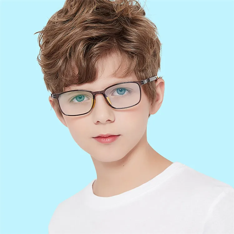 

Kids anti blue light reading glasses TR two color frame adjustable non-slip foot cover Spectacles glasses