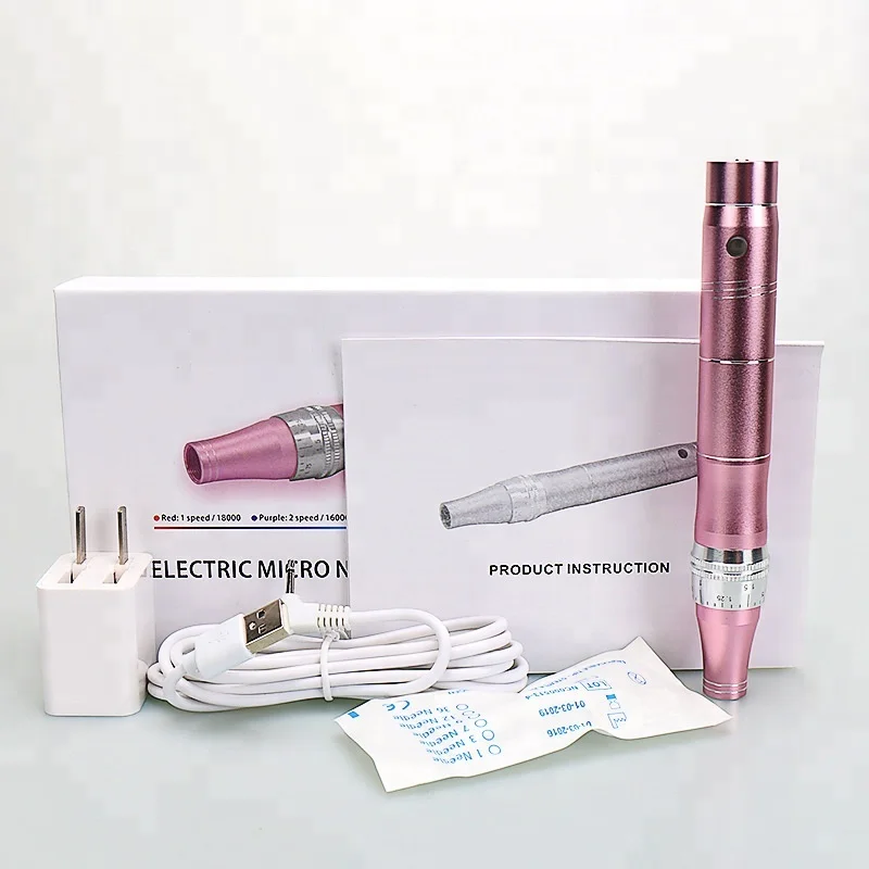 

Professional PEn Micro Needling Derma Pen Wrinkle Removal Beautify Pregnancy Skin Rejuvenation 5 Speed, Pink