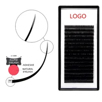 

Wholesale Private Label Matte Black Flat Lashes Extensions ellipse flat lashes