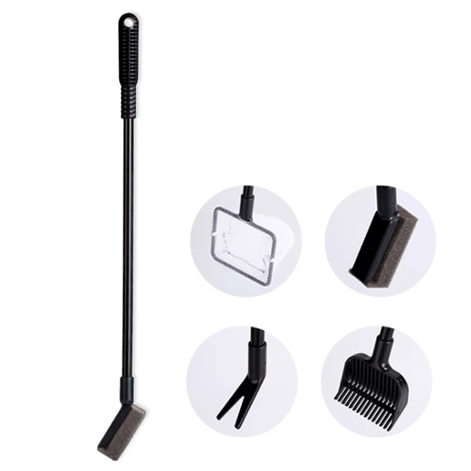 

4 in 1 Aquarium Cleaning Tools Aquarium Tank Clean Set Fish Net Gravel Rake Algae Scraper Fork Sponge Brush Glass Cleaner