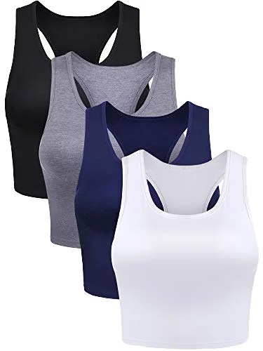 4-Piece Set Solid Color Athletic内衣式Yoga Set