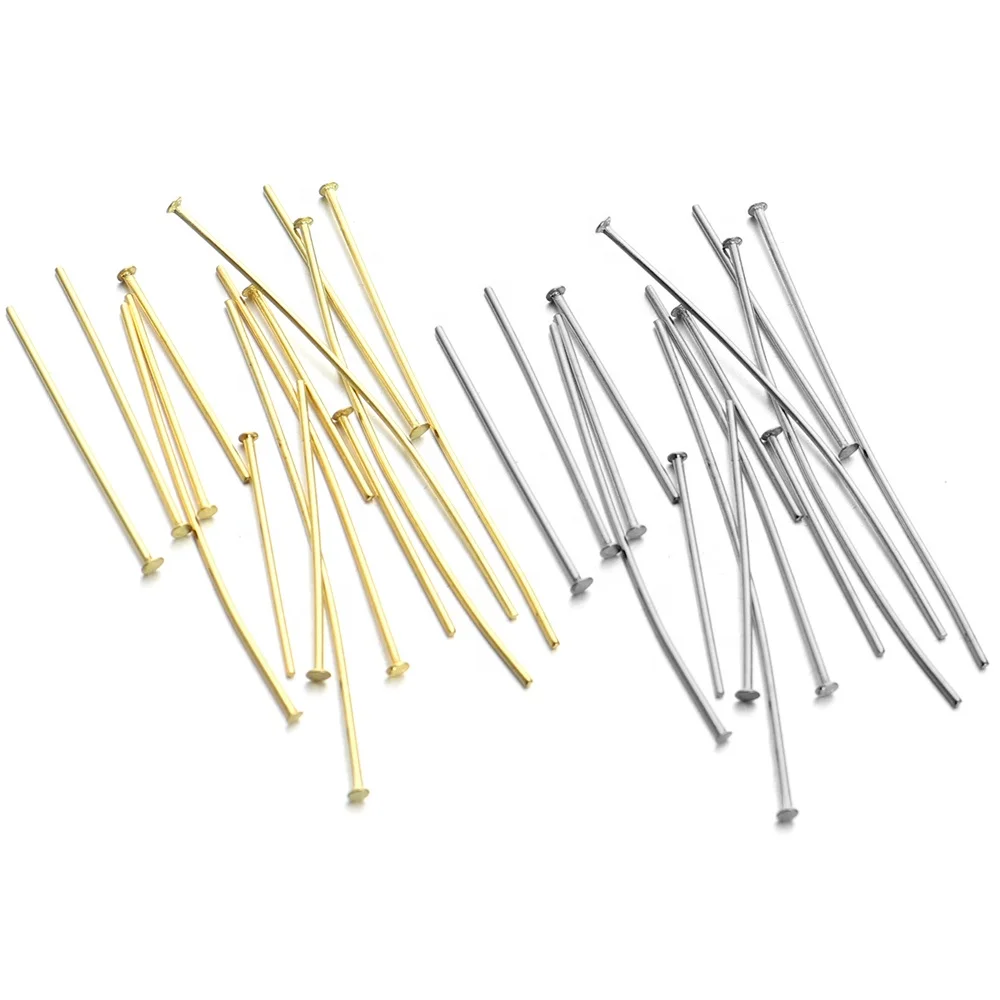 

Wholesale Stainless Steel 0.6-15mm/20mm/ 25mm/30mm/35mm Gold Steel Color T Pins for DIY Jewelry Accessories Components Findings