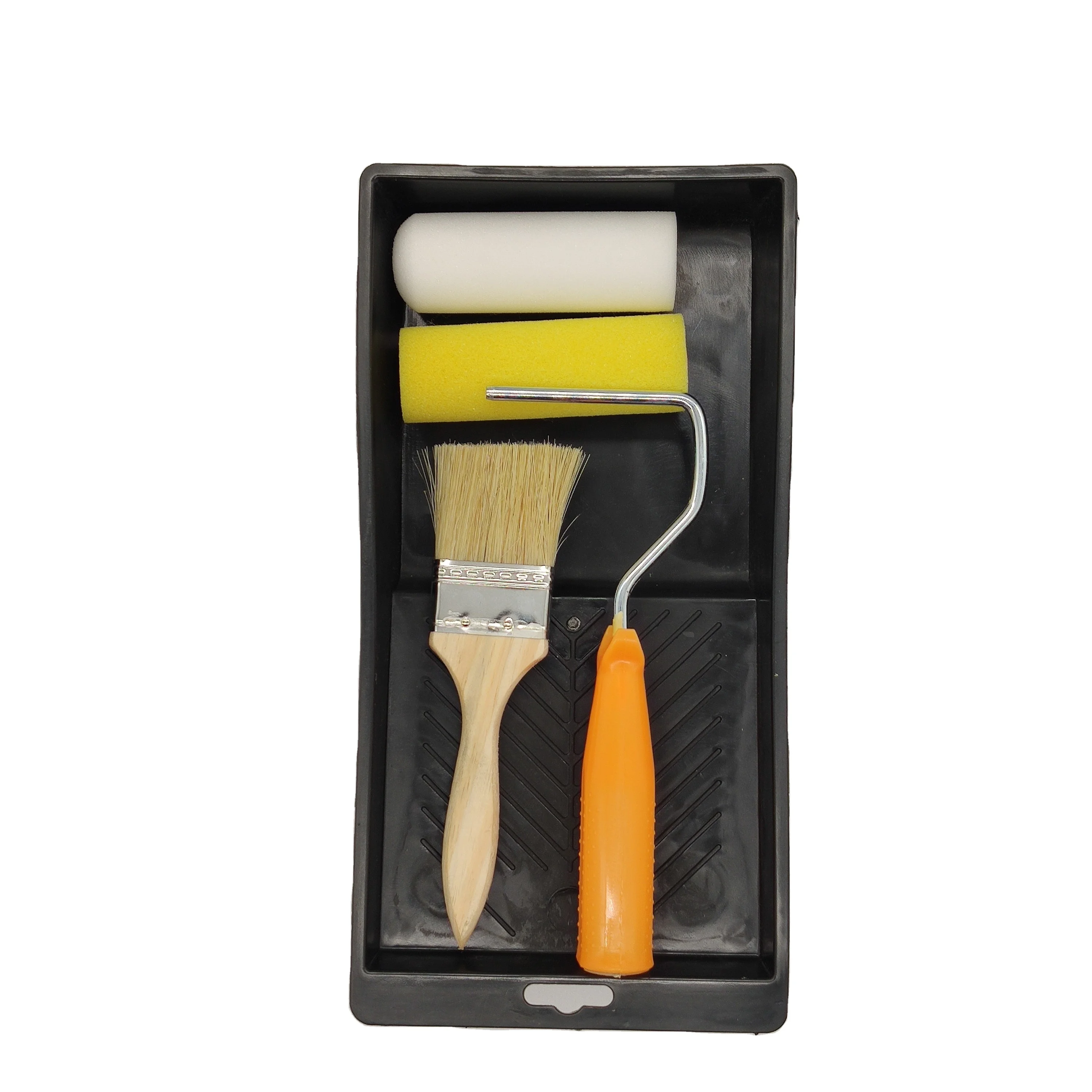 
Competitive price new plastic material paint tray set with paint roller paint brush 