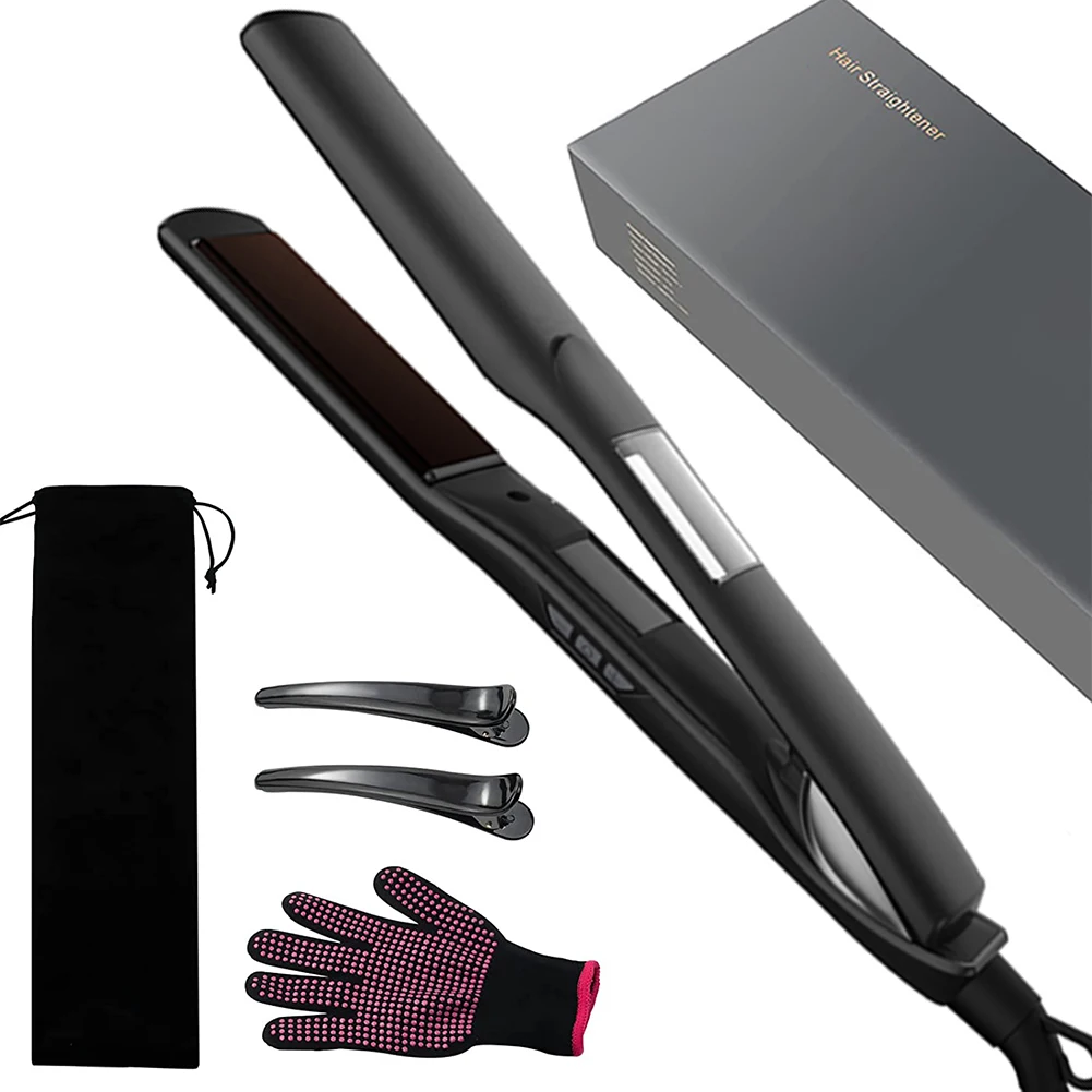 

LCD 480 degree professional flat irons private label wholesale custom logo ceramic titanium flat iron