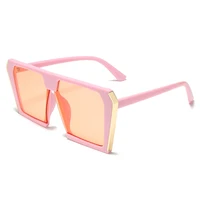 

Sun Glasses Women Plastic UV 400 Custom Logo 2020 New Arrivals Big Hexagon Sunglass Shades Mirror Flat Top Square Sunglasses