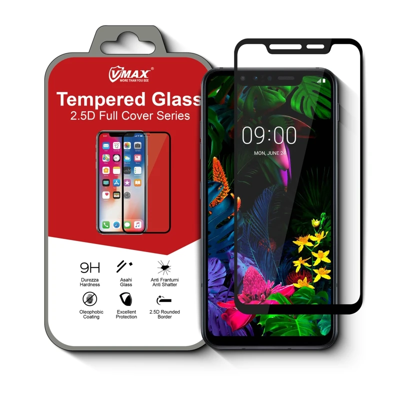 

Nice packaging 5D Curved Tempered glass screen protector film For LG g8s Tempered glass, Transparent