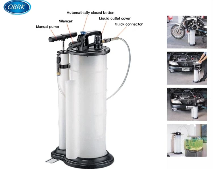 9L Waste Oil Water Suction Extraction Pump Fluid Vacuum Transfer Hand Operating 