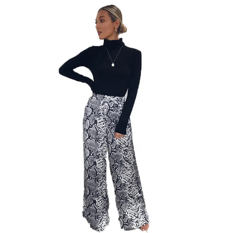 

sexy high-waisted loose leopard print wide-leg pants, Picture color