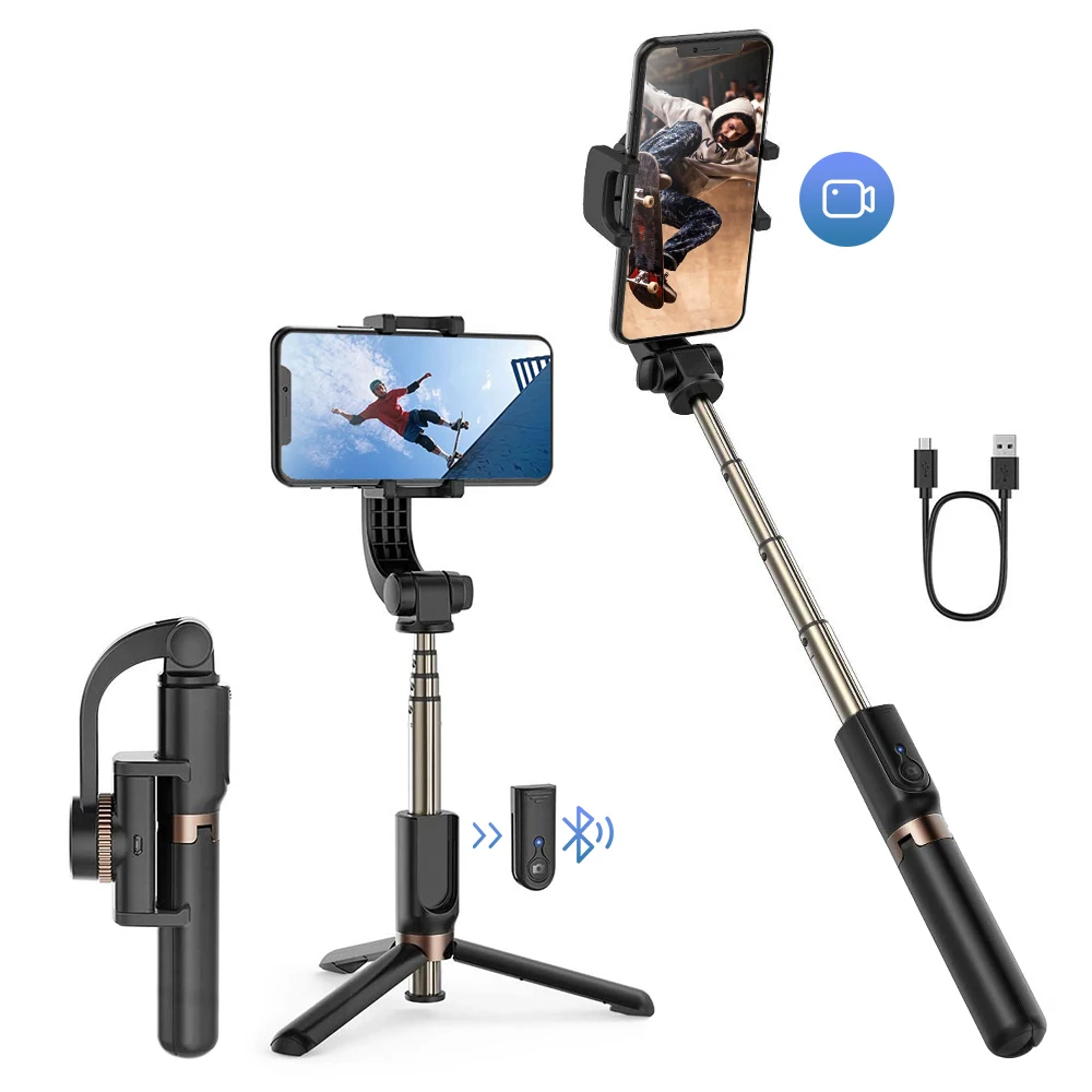 

Vlogging Kit Selfe Stick Tripod Gimbal One Axis Gimbal Stabilizer For Smartphone Foldable Video