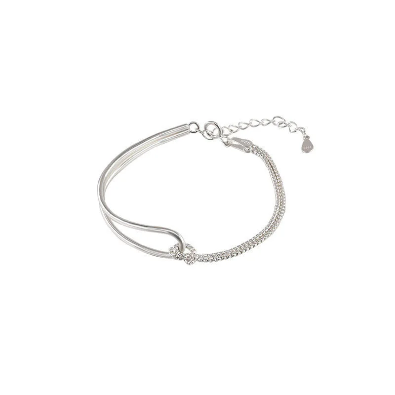 New Fashion Jewelry Beautiful Silver Chain Bangle Simple Personality Sweet Bracelet Women