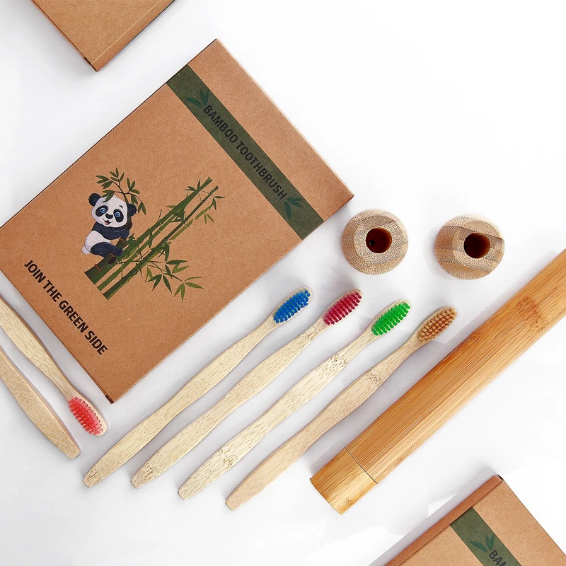

Wholesale Biodegradable Custom Travel Toothbrush Eco Friendly Natural Bamboo Toothbrush With Soft Bristles