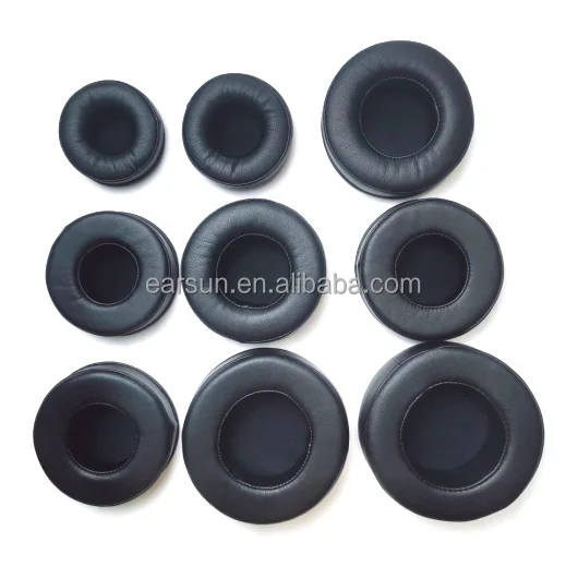 

Free Shipping Thicker 70mm Replacement Protein Leather Ear Pads Cushion for Most Headphones with different sizes., Black