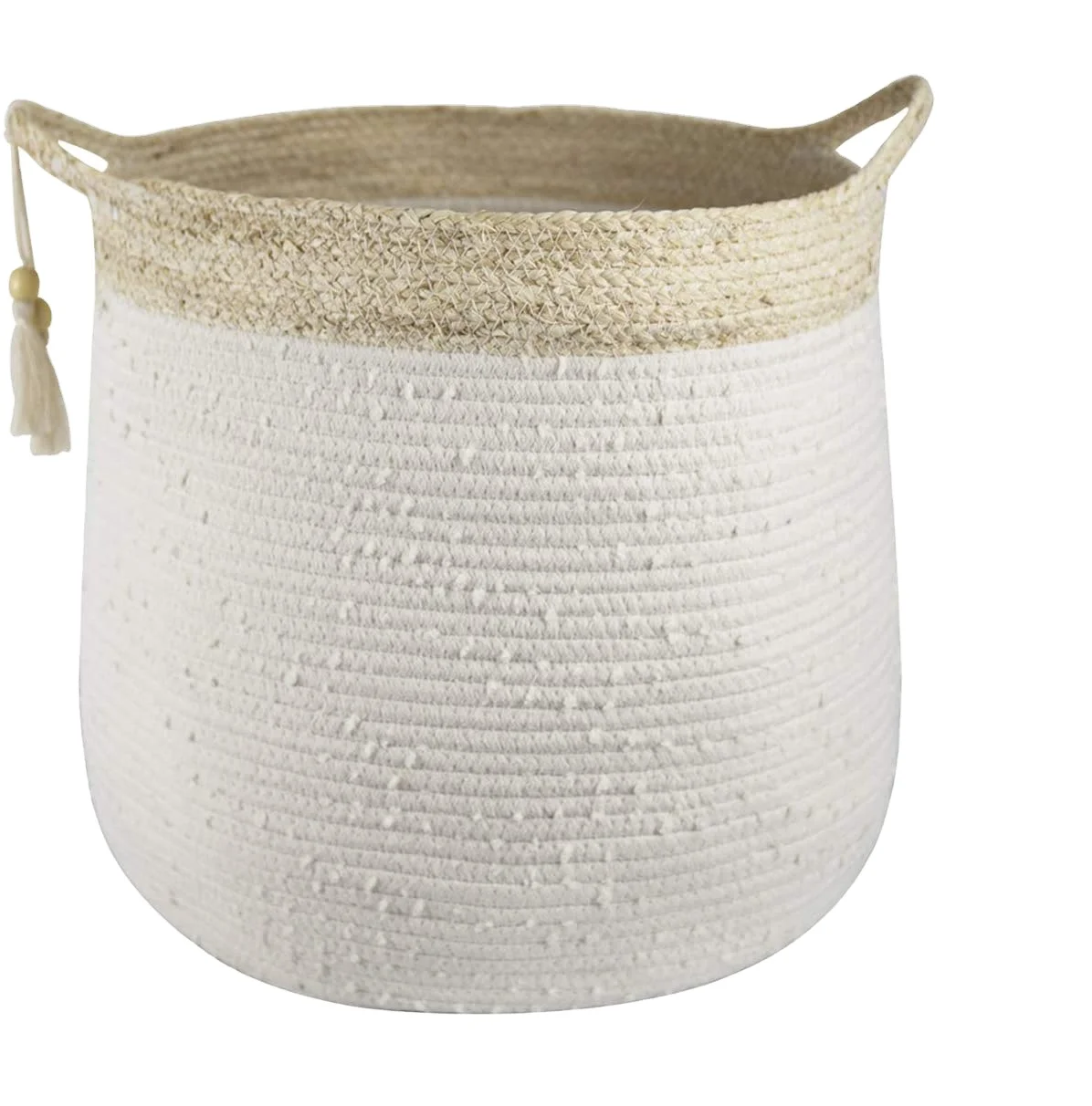 

Woven Rope Storage Basket Large size Laundry Basket Cotton Blanket Organizer Baby Nursery Containers White Home Decor, Customize color