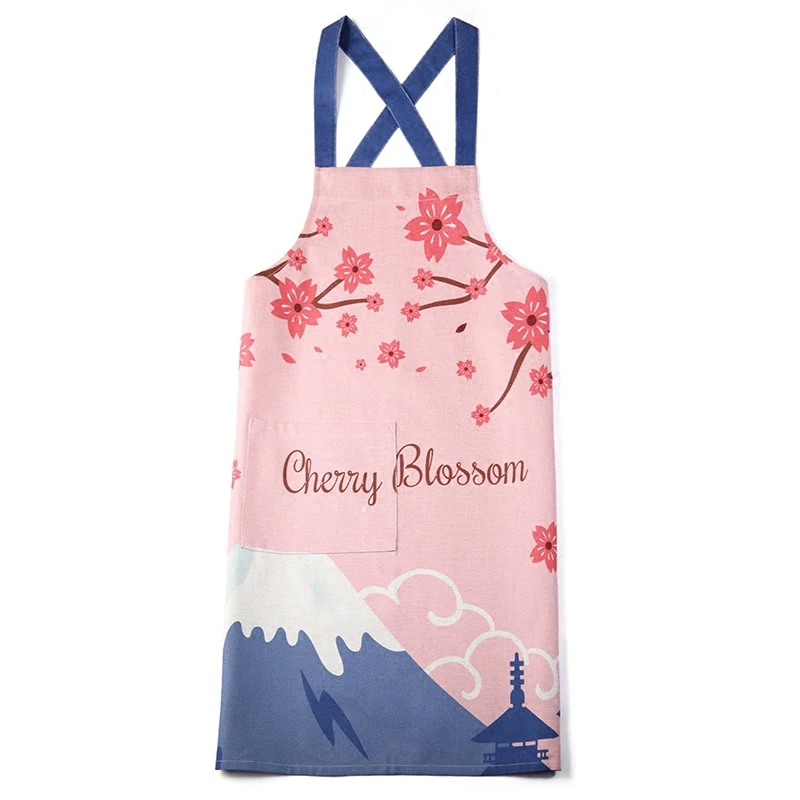 

High quality polyester cotton waterproof wear resistant reusable full printing cross strap apron for cooking and cleaning, Same as the picture