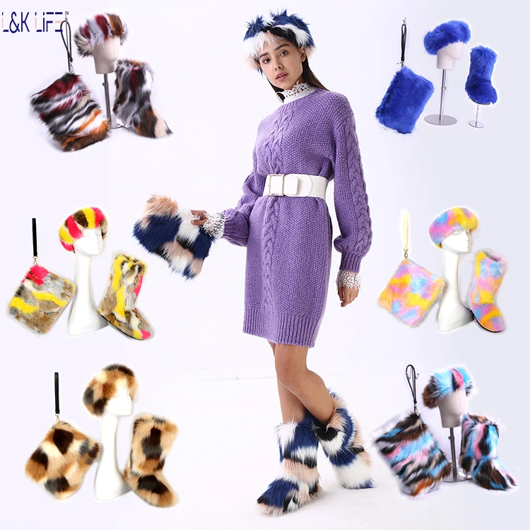 

Fashion Joker comfortable fur women's warm shoes faux fur women's snow boots, As picture