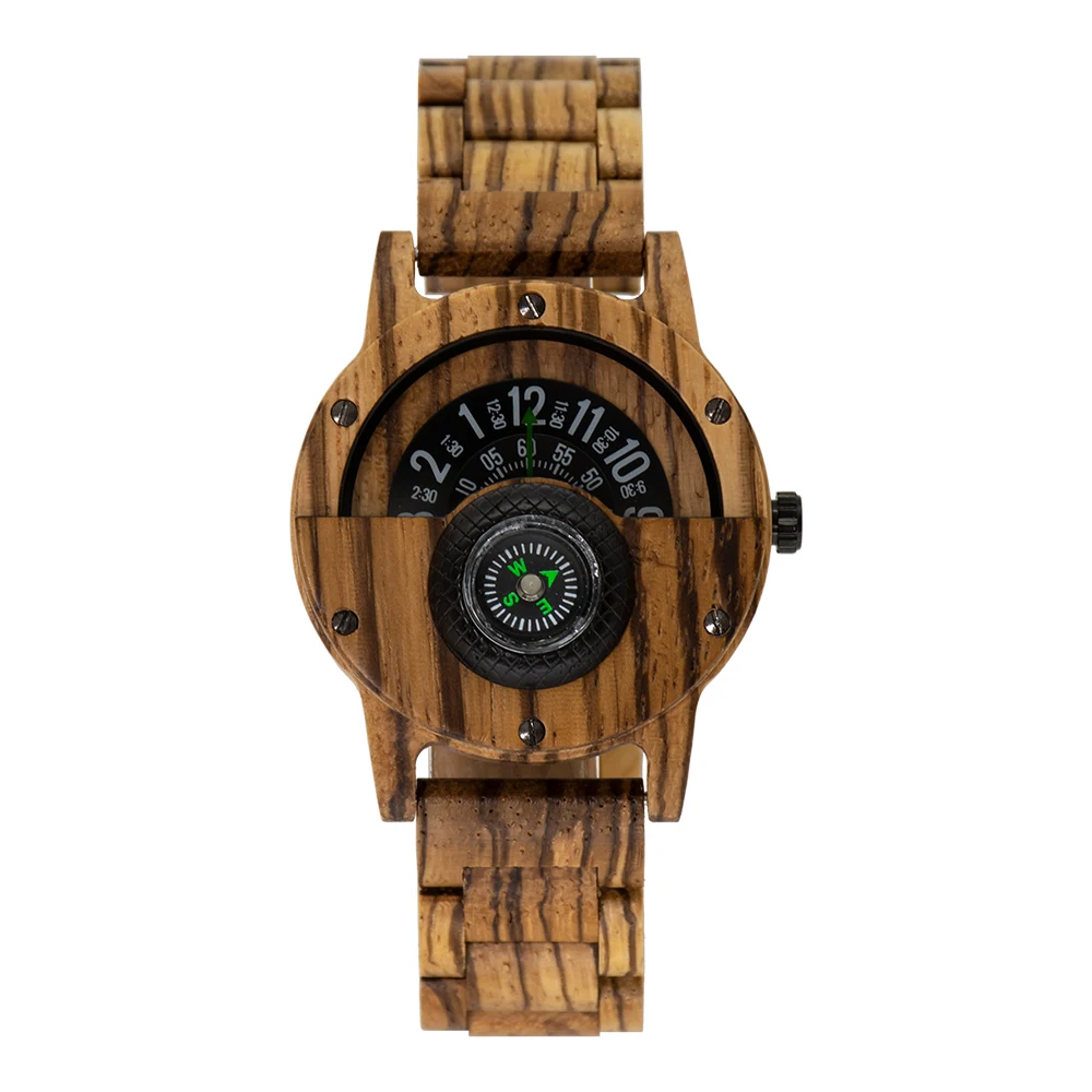 

Newest Sport compass wooden watches for men